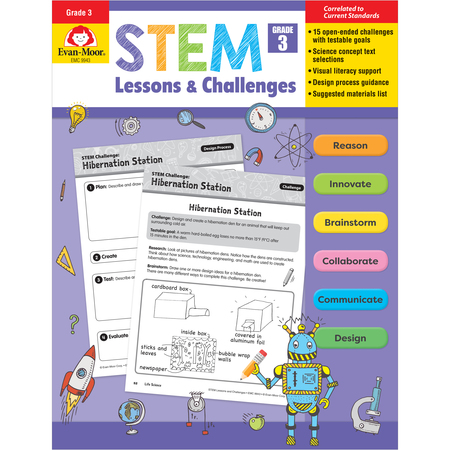 EVAN-MOOR EDUCATIONAL PUBLISHERS STEM Lessons + Challenges, Teachers Edition, Grade 3 9943